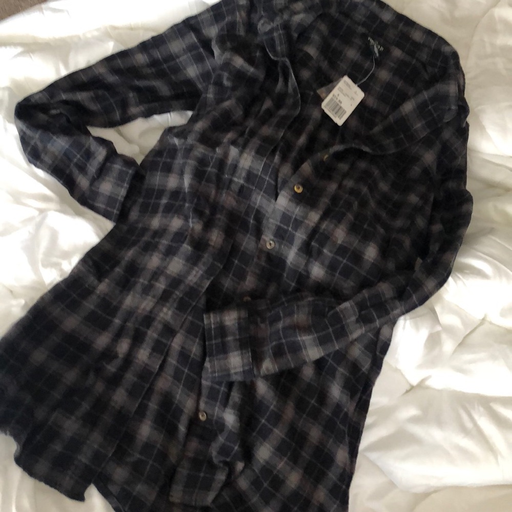 Long flannel button up